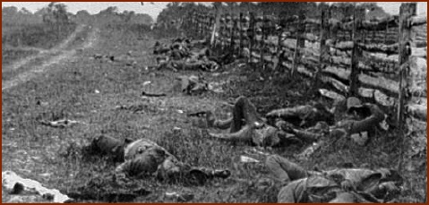 Confederate Dead — public domain photo courtesy of Antietam on the Web