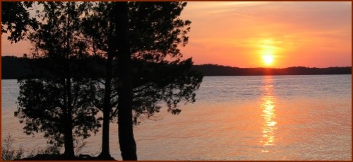 Sunset Over Lake of the Arbuckles -- Public Domain Photo Courtesy of National Park Service